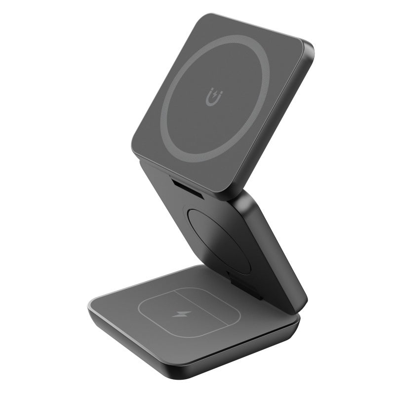 Magnetic Suction Wireless Charger & Folding Phone Holder