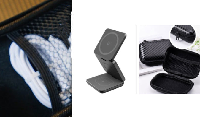Magnetic Suction Wireless Charger & Folding Phone Holder