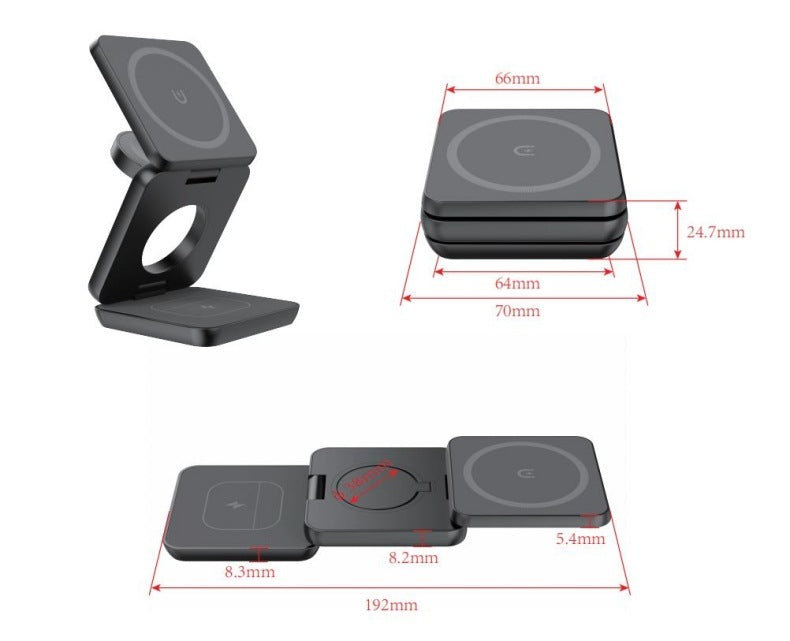 Magnetic Suction Wireless Charger & Folding Phone Holder