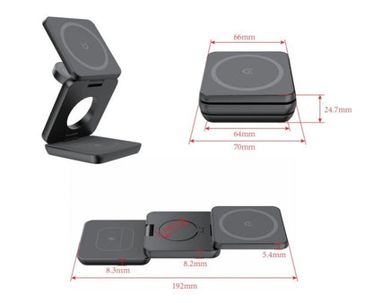 Magnetic Suction Wireless Charger & Folding Phone Holder