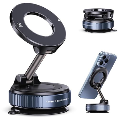 Magnetic Phone Holder with Foldable Design & Strong Vacuum Suction